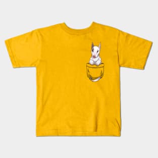 Pocket Cute Bull Terrier Dog Kids T-Shirt